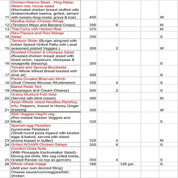 VRS Kitchens menu 