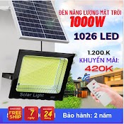 Đèn Năng Lượng Mặt Trời, Đèn Năng Lượng Mặt Trời Sân Vườn 1000W 1026Led Thắng Trang