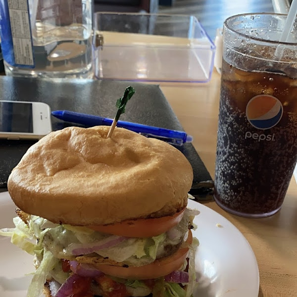 Double stacked burger with a gluten-free bun Made separately Celiac safe