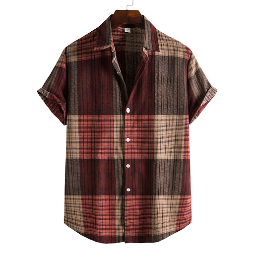 Title 2, Mens Printed Casual Short-Sleeved Shirt with L...