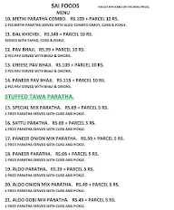 Sai Foods menu 3