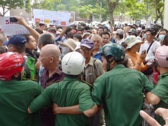 Một cảnh  biểu tình chống Trung Quốc tại TP Hồ Chí Minh ngày 18/05/2014