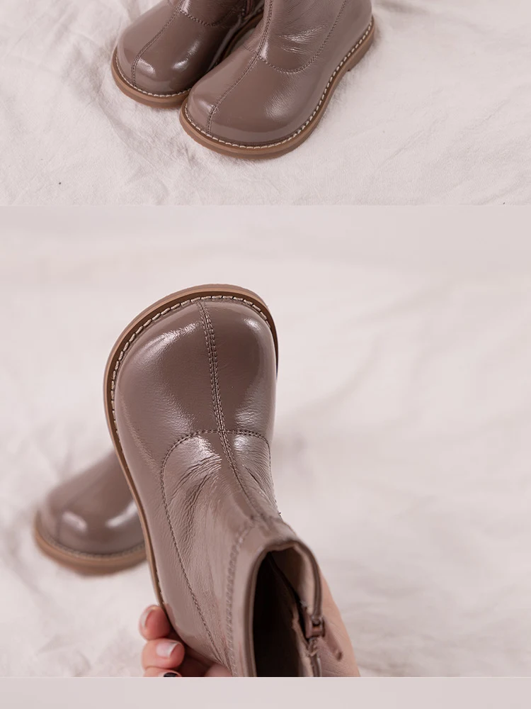 Title 3, Chaussures rétro pour enfants, bottines unies p...