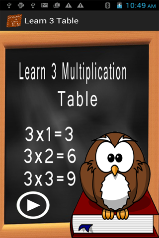 Learn 3 Multiplication Table