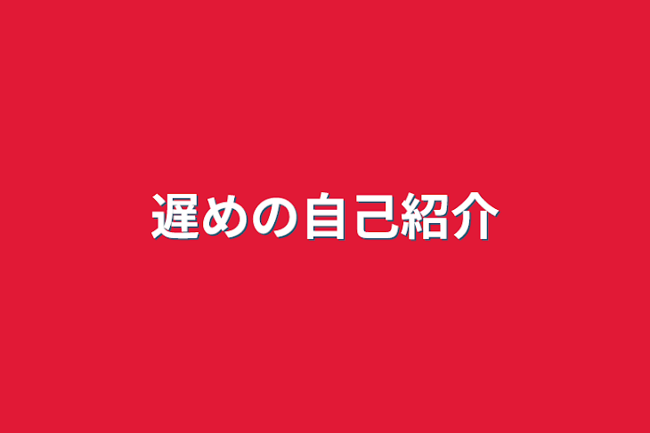 「遅めの自己紹介」のメインビジュアル