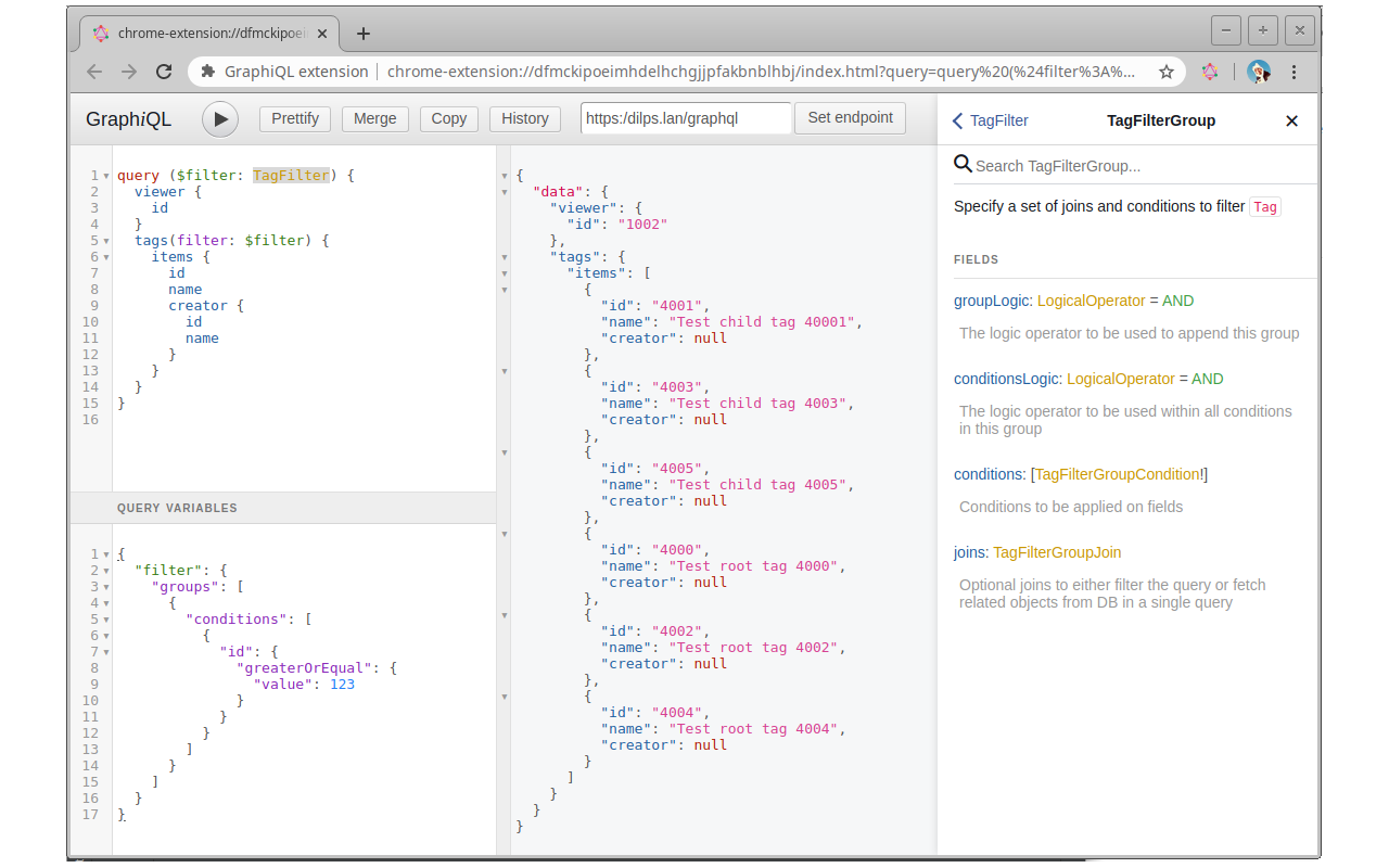 GraphiQL extension Preview image 0