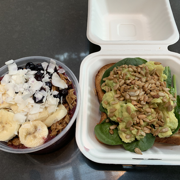 Açaí bowl and avocado toast