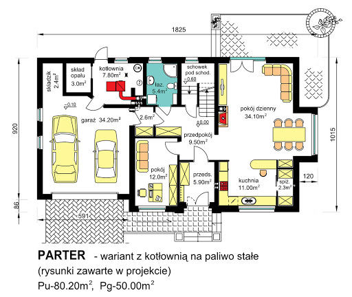 BW-27 wariant 2 - Rzut parteru - propozycja adaptacji - kotłownia na paliwo stałe