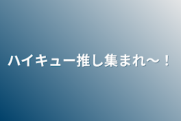 ハイキュー推し集まれ〜！