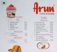 Arun Icecreams menu 2