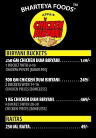 Appa's Biryani Buckets. menu 1