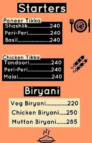 Curry's menu 