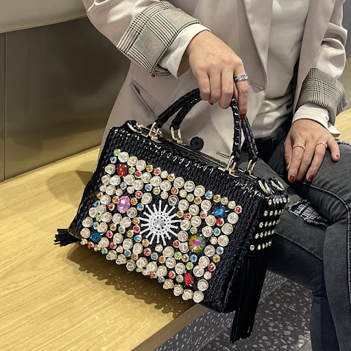 Title 2, Rhinestone Handbag Large Capacity Slung Over On...