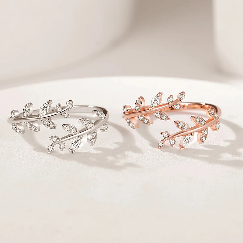 Anel feminino de luxo leve, espiga de trigo com diamantes completos de zircônia, design elegante e brilhante para mulheres.