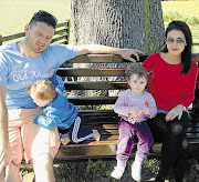 This picture from the Instagram account of Morgan Deane shows her with cricketer husband Graeme Smith and their children, Carter, 1, and Cadence, 2