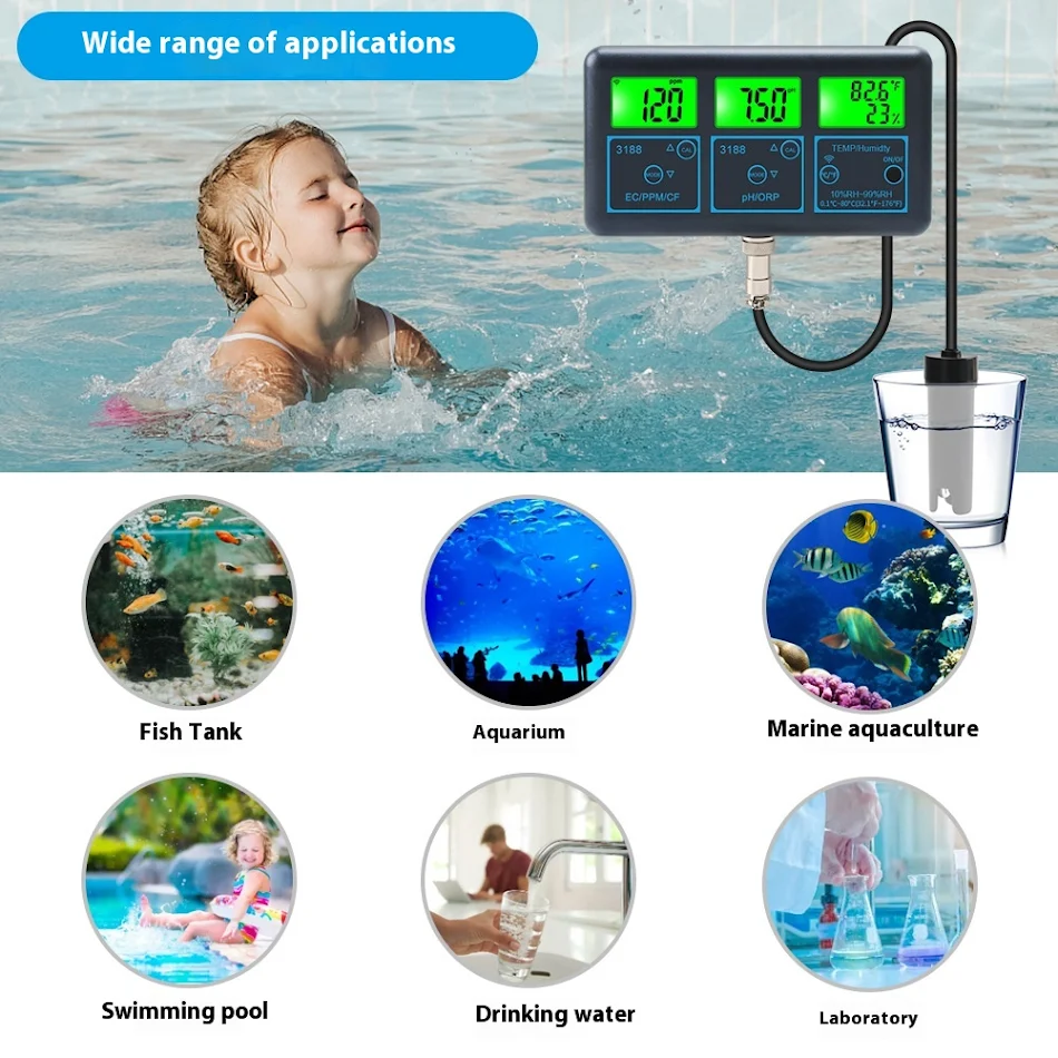 7-in-1 WiFi Graffiti Online Water Quality Monitor. Monitor and Analyze Water Quality in Real-Time. Get Online Data and E