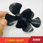 2 Cánh Quạt Mini Nhựa Màu Đen Đường Kính 80Mm Trục 2Mm Bền Đẹp - Lk0217