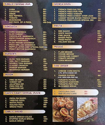 Chef's Craft Cafe menu 