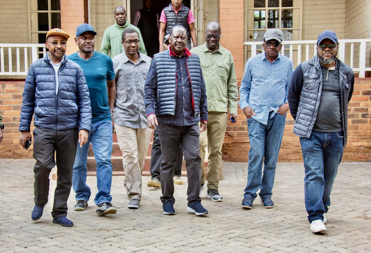 Azimio leader Raila Odinga with some other leaders during a past event.