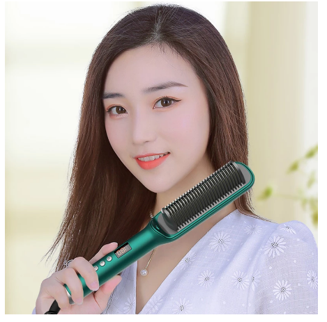 Lisseur de Cheveux à Ions Négatifs et Peigne Paresseux 2 en 1 Plaques et Coiffe pour des Cheveux Lisses et Soignés Sans Effort et Avec Protection