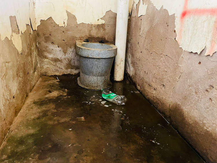 A toilet at Mthoqotho secondary school outside Pietermaritzburg.