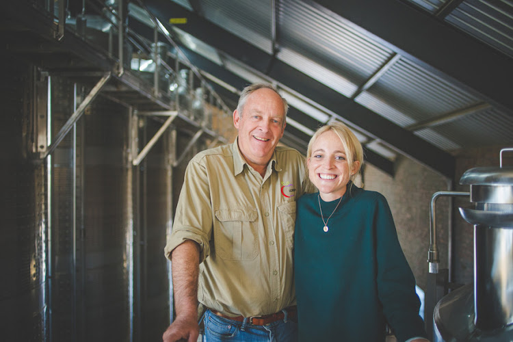 Cider maker Larry Whitfield and his daughter, Alexandra, for whom Loxtonia's Alexandra Blush Methode Traditionelle Cider is named.