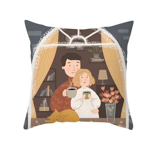 Title 16, Valentines Day Peach Skin Printed Living Room ...