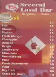 Sreeraj Lassi Bar menu 4