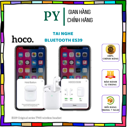 Tai Nghe Bluetooth Hoco Es39, Âm Thanh Êm, Thiết Kế Ấn Tượng, Bảo Hành 12 Tháng, Lỗi 1 Đổi 1