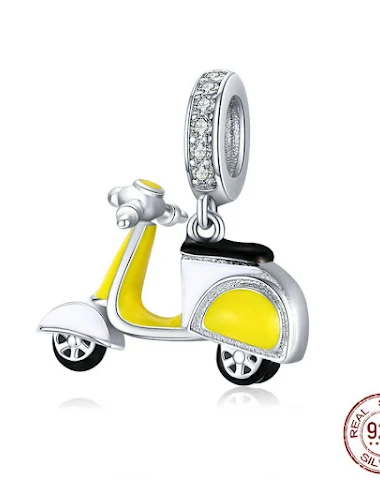 Yellow Battery Car Sterling Silver - 0