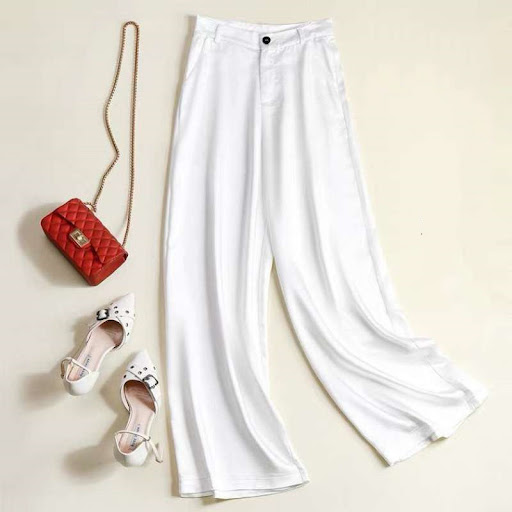 Title 11, Satin high-waisted wide-leg pants, womens trou...