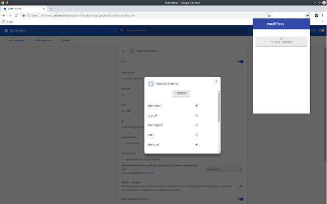 VaultPass chrome extension