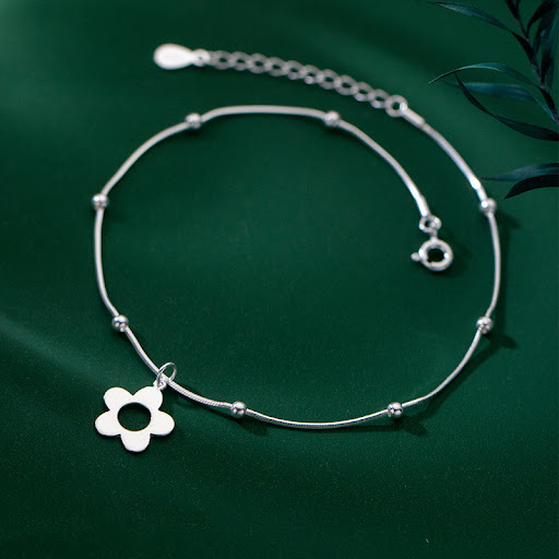 Title 2, Hollow Glossy Small Flower Beads Snake Bone Cha...
