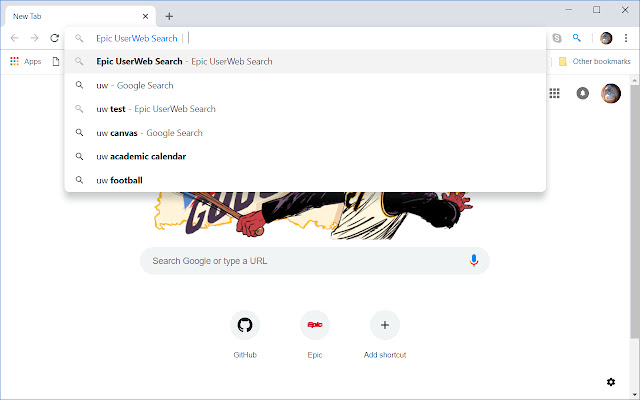 Epic UserWeb Search chrome extension