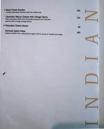 Zanzibar - The Central Park Hotel menu 