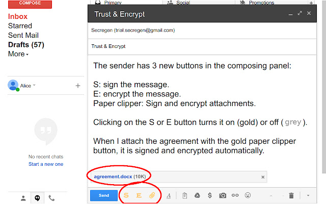 Trust & Encrypt chrome extension