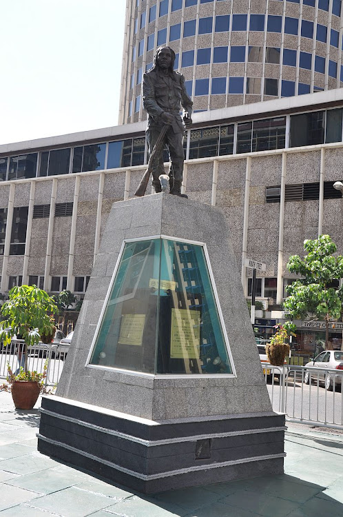 Mau Mau fighter Dedan Kimathi statue in Nairobi city.