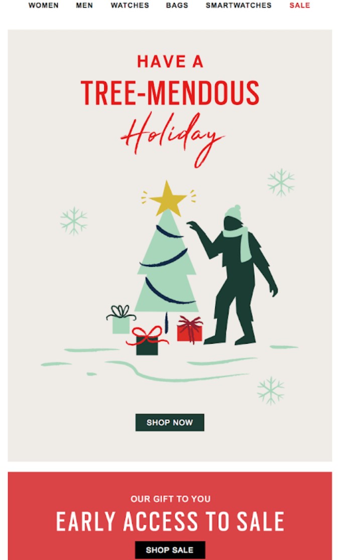 Pre-Christmas email marketing campaign