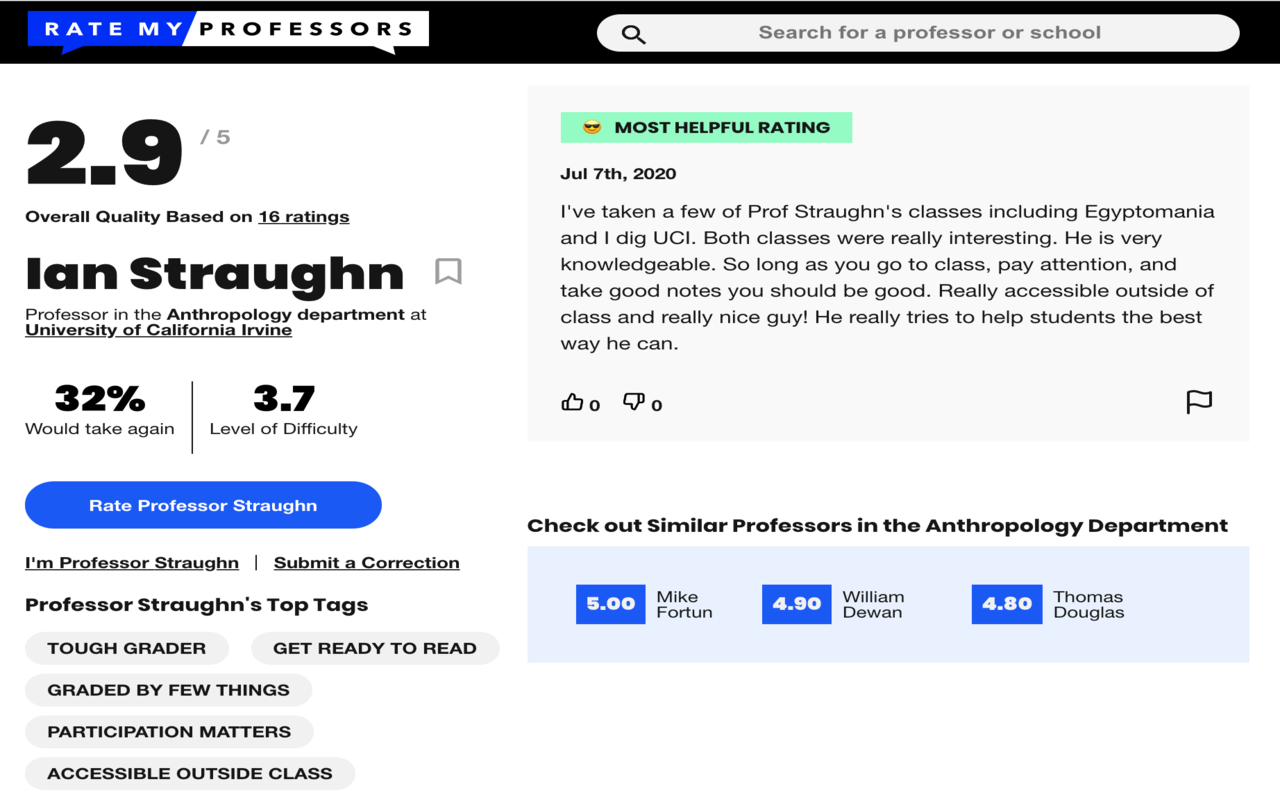 UCI Professor Ratings Preview image 2