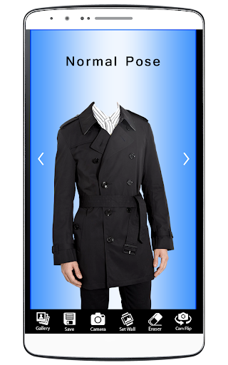 Men Trench Coat Photo Maker