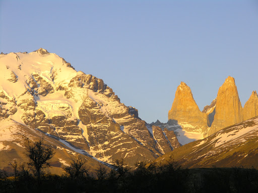 P1010143.JPG - The three granite spires for which Torres del Paine National Park in Patagonia is named.