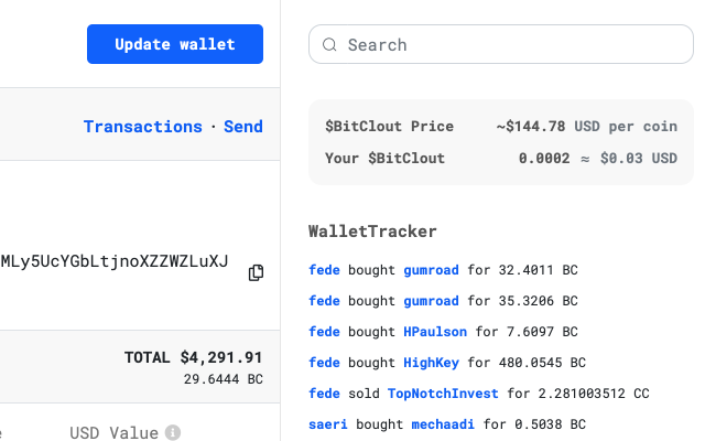 BitClout WalletTracker Preview image 1