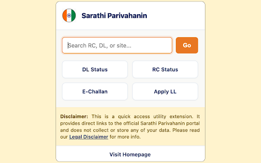 Sarathi Parivahanin Quick Access screenshot 1