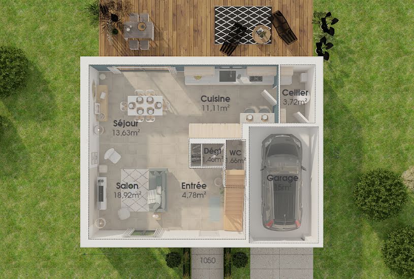  Vente Terrain + Maison - Terrain : 500m² - Maison : 92m² à Le Mesnil-Esnard (76240) 