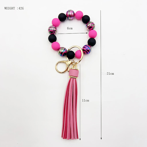 Title 1, Handmade beaded bracelet tassel key chain, a st...