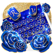 Gold Blue Rose Keyboard  Icon