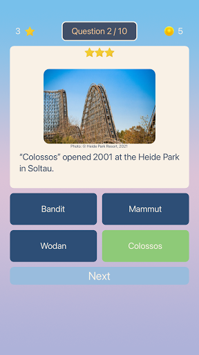 Screenshot Roller Coaster Quiz