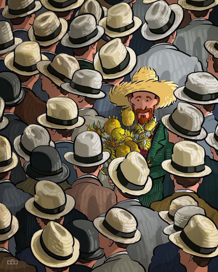 Comic Illustration About Vincent Van Gogh