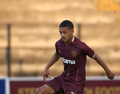 Devin Titus of Stellenbosch FC during the DStv Premiership match between Stellenbosch and Chippa United at Danie Craven Stadium on September 25, 2021 in Stellenbosch, South Africa.