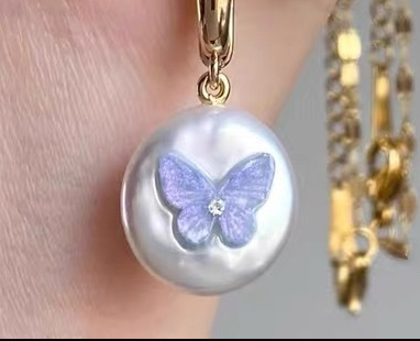 Title 1, Fantasy Purple Butterfly Pendant Necklace Speci...